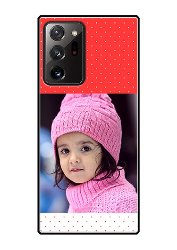 Galaxy Note 20 Ultra Photo Printing on Glass Case  - Red Pattern Design