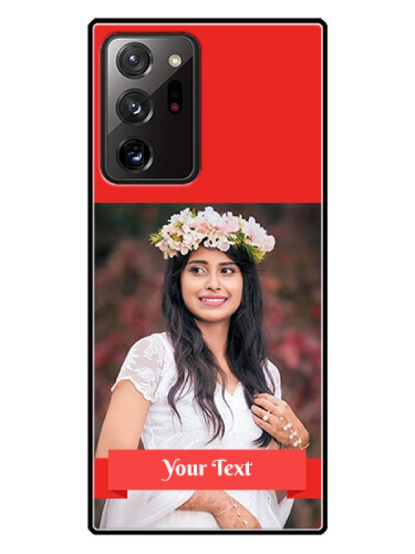 Custom Galaxy Note 20 Ultra Custom Glass Phone Case  - Simple Red Color Design