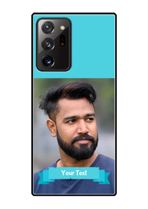 Galaxy Note 20 Ultra Personalized Glass Phone Case  - Simple Blue Color Design