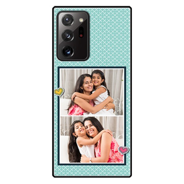 Galaxy Note 20 Ultra Custom Glass Phone Case - 2 Image Holder with Pattern Design Galaxy Note 20 Ultra Custom Glass Phone Case - 2 Image Holder with Pattern Design