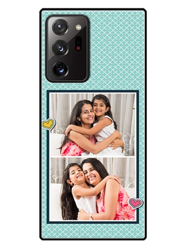 Custom Galaxy Note 20 Ultra Custom Glass Phone Case  - 2 Image Holder with Pattern Design