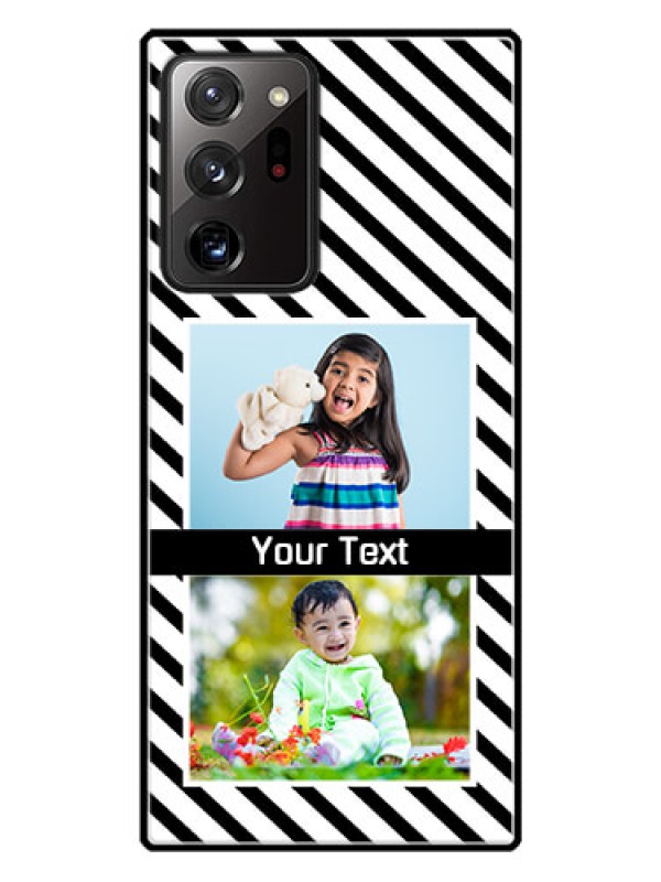 Custom Galaxy Note 20 Ultra Photo Printing on Glass Case  - Black And White Stripes Design