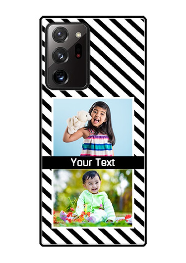 Galaxy Note 20 Ultra Photo Printing on Glass Case  - Black And White Stripes Design