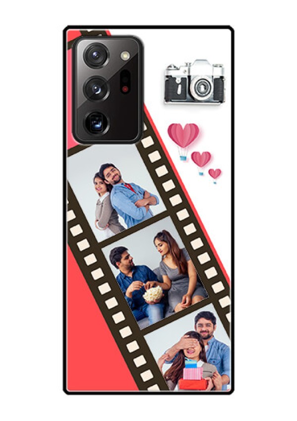 Galaxy Note 20 Ultra Personalized Glass Phone Case  - 3 Image Holder with Film Reel