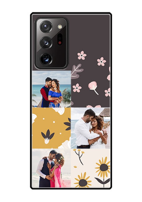 Galaxy Note 20 Ultra Photo Printing on Glass Case  - 3 Images with Floral Design