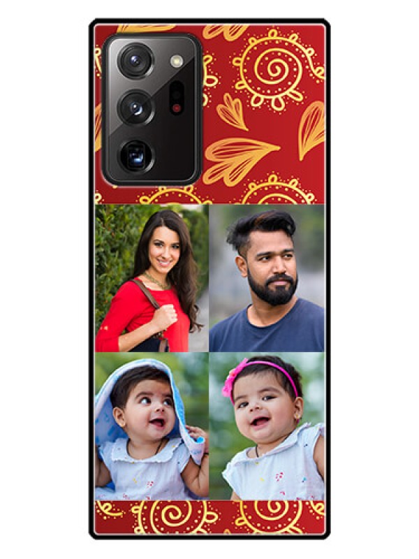 Custom Galaxy Note 20 Ultra Photo Printing on Glass Case  - 4 Image Traditional Design