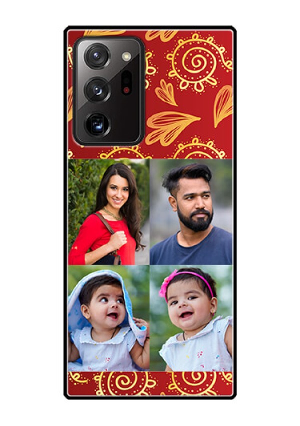 Galaxy Note 20 Ultra Photo Printing on Glass Case  - 4 Image Traditional Design