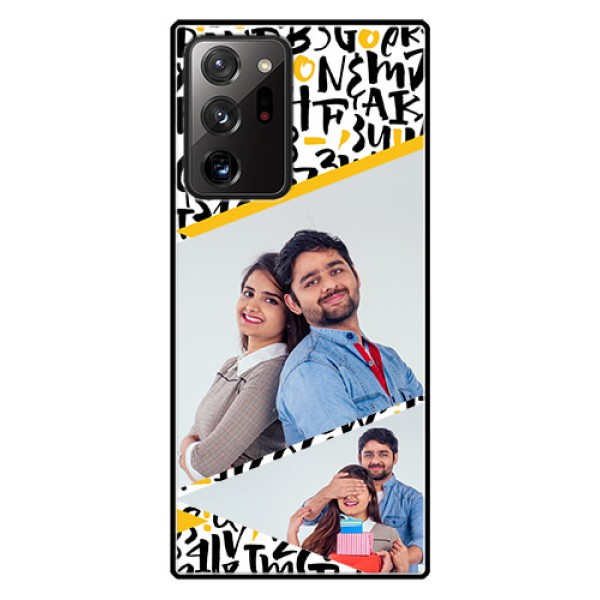 Galaxy Note 20 Ultra Custom Glass Mobile Case - Letters Pattern Design Galaxy Note 20 Ultra Custom Glass Mobile Case - Letters Pattern Design