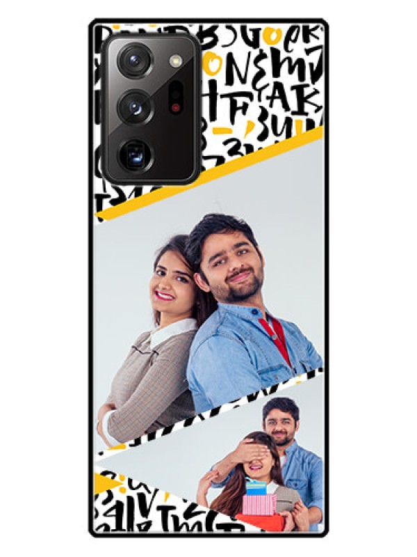 Custom Galaxy Note 20 Ultra Custom Glass Mobile Case  - Letters Pattern Design