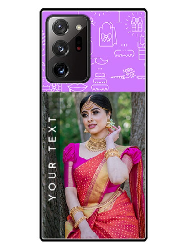 Custom Galaxy Note 20 Ultra Custom Glass Mobile Case  - Birthday Icons Design