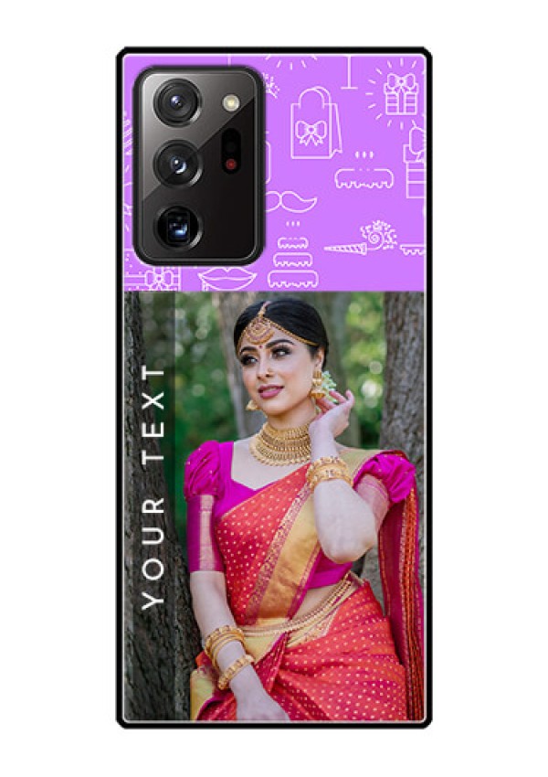 Galaxy Note 20 Ultra Custom Glass Mobile Case  - Birthday Icons Design