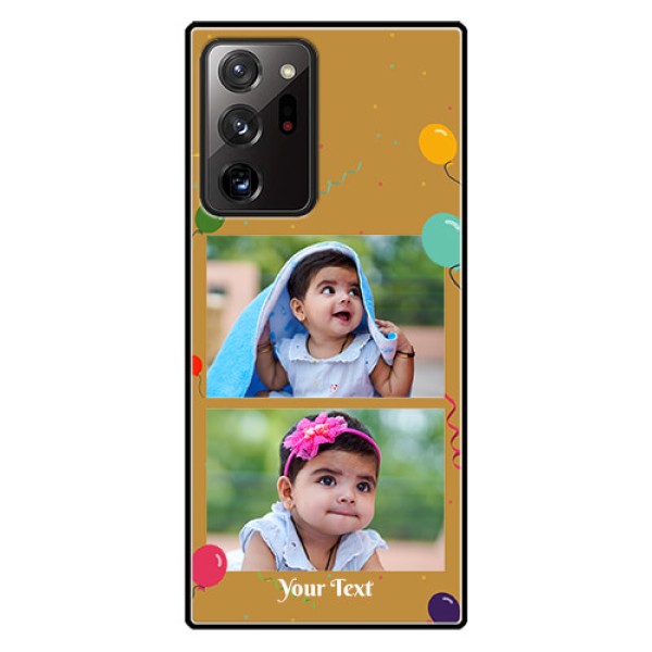 Galaxy Note 20 Ultra Personalized Glass Phone Case  - Image Holder with Birthday Celebrations Design