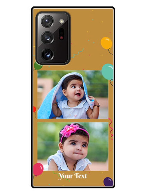 Custom Galaxy Note 20 Ultra Personalized Glass Phone Case  - Image Holder with Birthday Celebrations Design