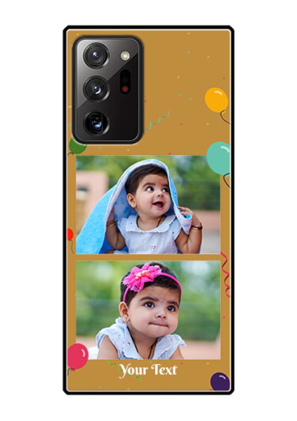 Galaxy Note 20 Ultra Personalized Glass Phone Case  - Image Holder with Birthday Celebrations Design