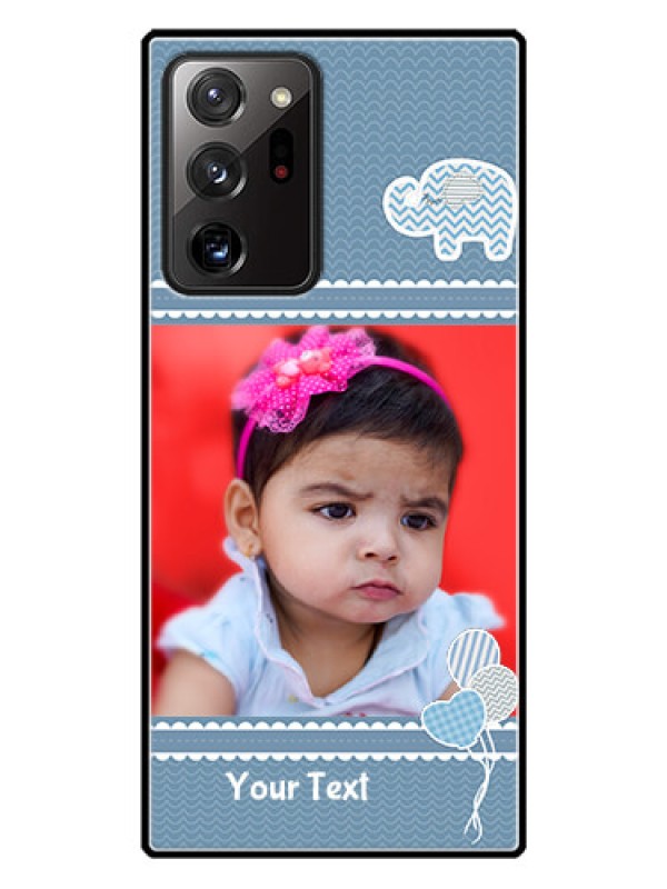 Custom Galaxy Note 20 Ultra Photo Printing on Glass Case  - with Kids Pattern Design