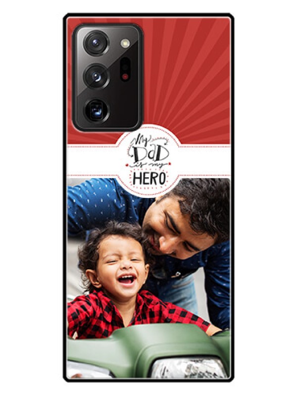 Custom Galaxy Note 20 Ultra Photo Printing on Glass Case  - My Dad Hero Design