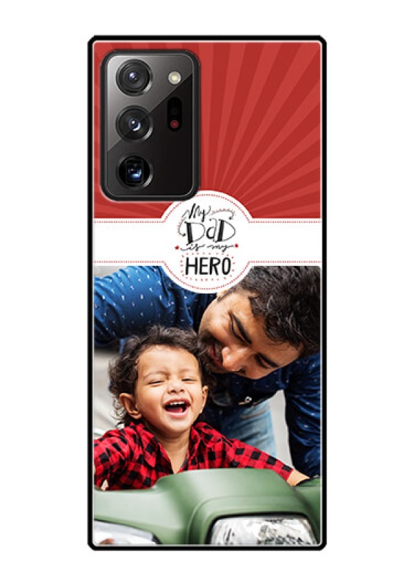 Galaxy Note 20 Ultra Photo Printing on Glass Case  - My Dad Hero Design