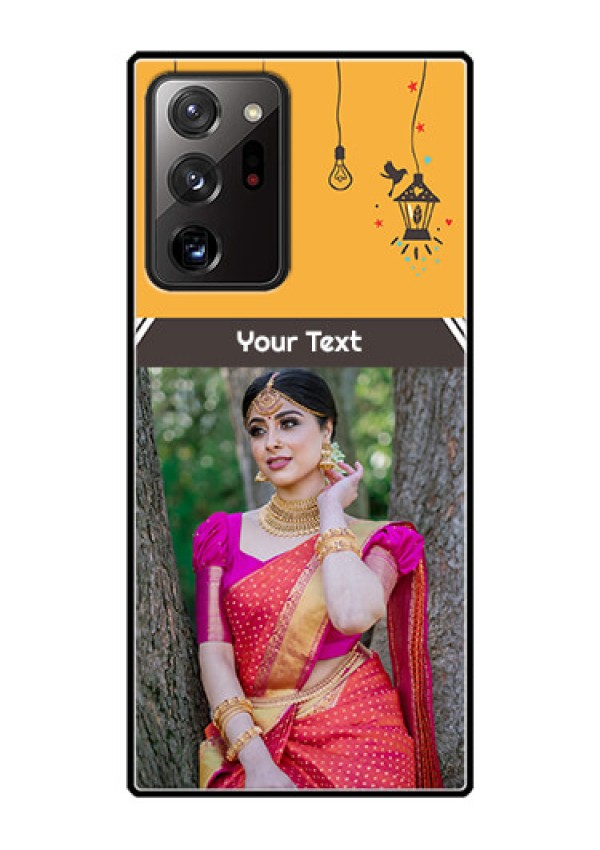 Galaxy Note 20 Ultra Custom Glass Mobile Case  - with Family Picture and Icons 