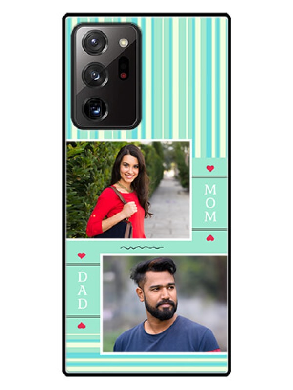 Custom Galaxy Note 20 Ultra Custom Glass Phone Case  - Mom & Dad Pic Design