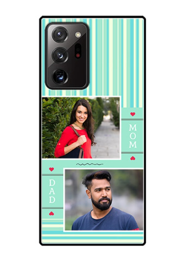 Galaxy Note 20 Ultra Custom Glass Phone Case  - Mom & Dad Pic Design