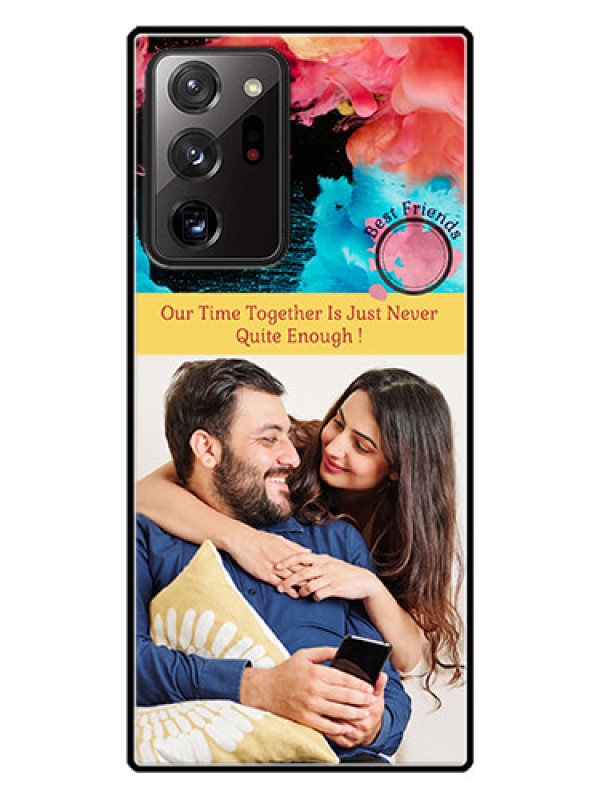 Custom Galaxy Note 20 Ultra Custom Glass Mobile Case  - Quote with Acrylic Painting Design