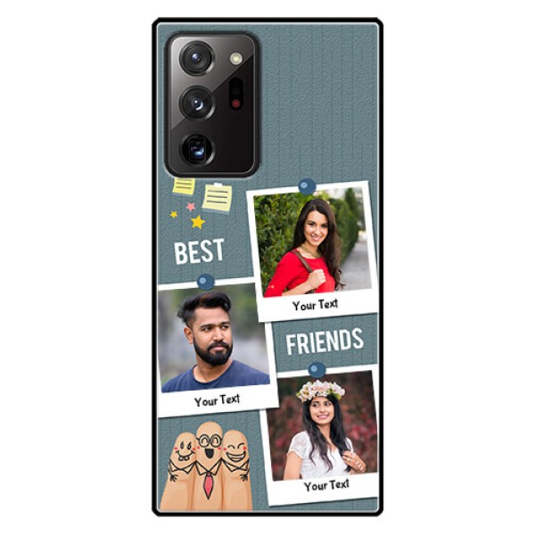 Galaxy Note 20 Ultra Personalized Glass Phone Case - Sticky Frames and Friendship Design Galaxy Note 20 Ultra Personalized Glass Phone Case - Sticky Frames and Friendship Design