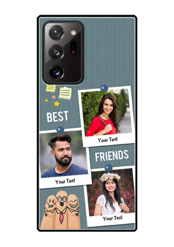 Galaxy Note 20 Ultra Personalized Glass Phone Case  - Sticky Frames and Friendship Design