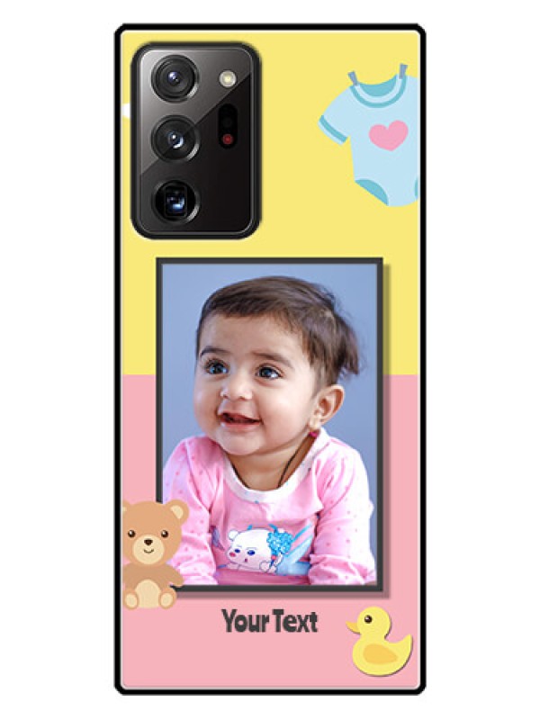 Custom Galaxy Note 20 Ultra Photo Printing on Glass Case  - Kids 2 Color Design