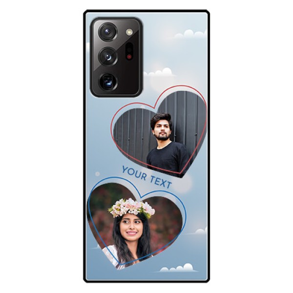 Galaxy Note 20 Ultra Custom Glass Mobile Case - Blue Color Couple Design Galaxy Note 20 Ultra Custom Glass Mobile Case - Blue Color Couple Design