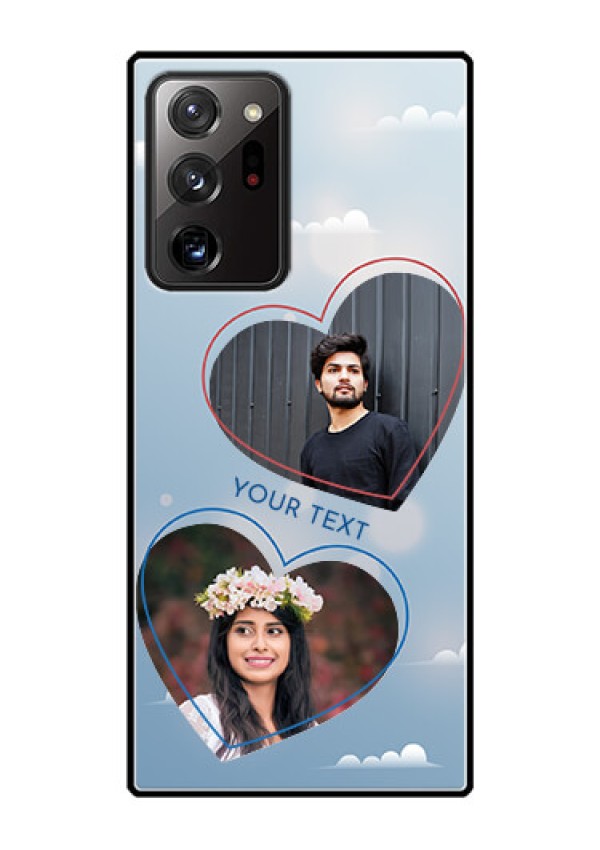 Galaxy Note 20 Ultra Custom Glass Mobile Case  - Blue Color Couple Design 