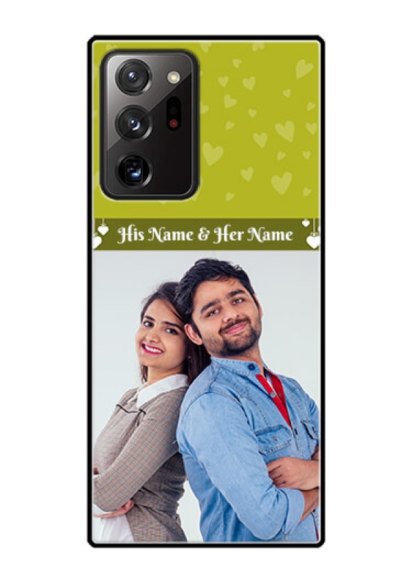Galaxy Note 20 Ultra Custom Glass Phone Case  - You & Me Heart Design
