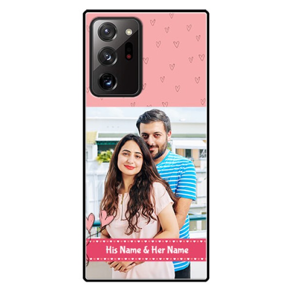 Galaxy Note 20 Ultra Personalized Glass Phone Case  - Love Design Peach Color