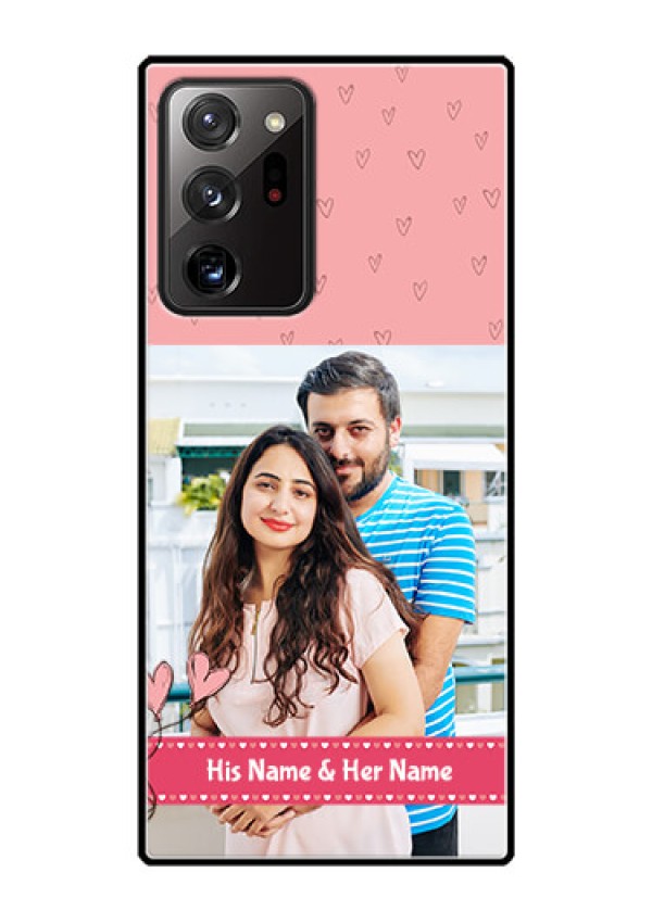 Galaxy Note 20 Ultra Personalized Glass Phone Case  - Love Design Peach Color
