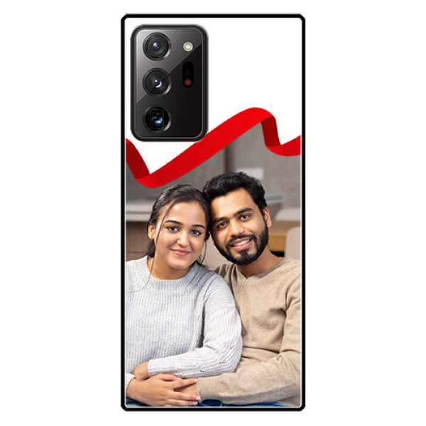 Galaxy Note 20 Ultra Photo Printing on Glass Case - Red Ribbon Frame Design Galaxy Note 20 Ultra Photo Printing on Glass Case - Red Ribbon Frame Design