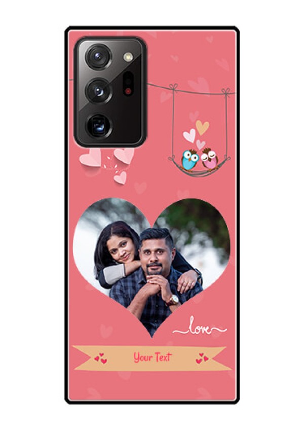 Galaxy Note 20 Ultra Personalized Glass Phone Case  - Peach Color Love Design 