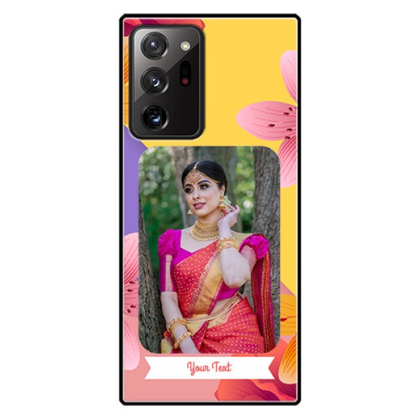 Galaxy Note 20 Ultra Custom Glass Mobile Case - 3 Image With Vintage Floral Design Galaxy Note 20 Ultra Custom Glass Mobile Case - 3 Image With Vintage Floral Design