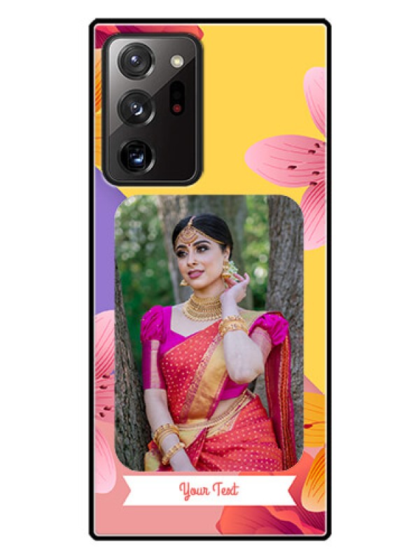 Custom Galaxy Note 20 Ultra Custom Glass Mobile Case  - 3 Image With Vintage Floral Design