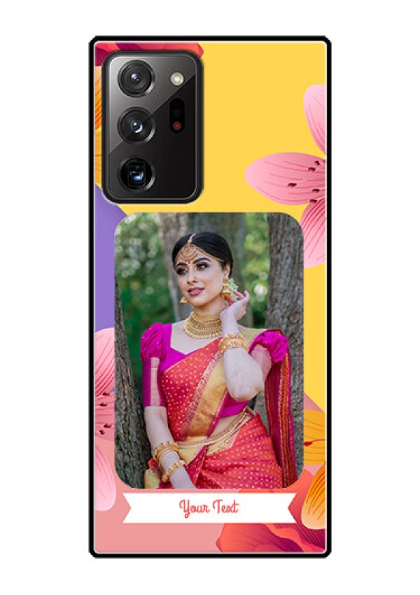 Galaxy Note 20 Ultra Custom Glass Mobile Case  - 3 Image With Vintage Floral Design