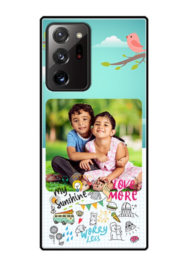 Galaxy Note 20 Ultra Photo Printing on Glass Case  - Doodle love Design