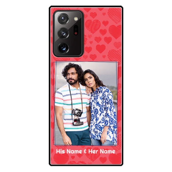 Galaxy Note 20 Ultra Photo Printing on Glass Case - with Red Heart Symbols Design Galaxy Note 20 Ultra Photo Printing on Glass Case - with Red Heart Symbols Design