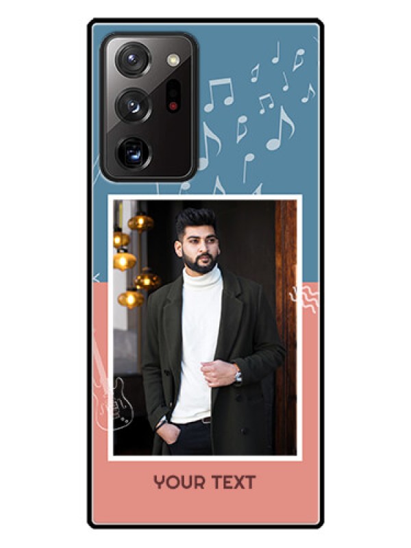 Custom Galaxy Note 20 Ultra Photo Printing on Glass Case  - with Color Musical Note Design