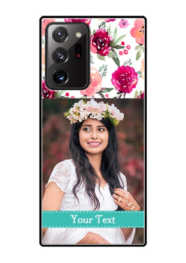 Galaxy Note 20 Ultra Custom Glass Phone Case  - Watercolor Floral Design