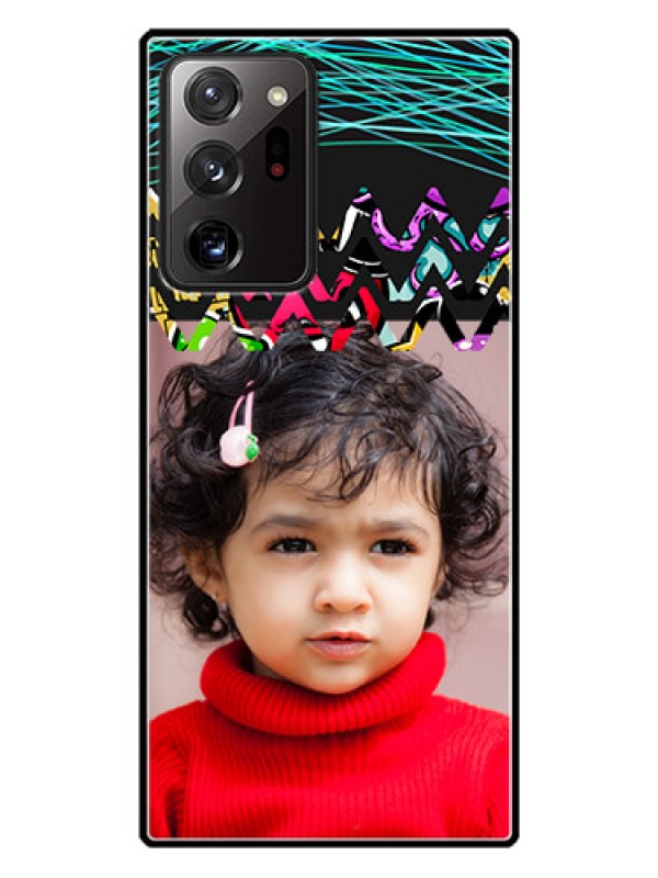 Custom Galaxy Note 20 Ultra Personalized Glass Phone Case  - Neon Abstract Design