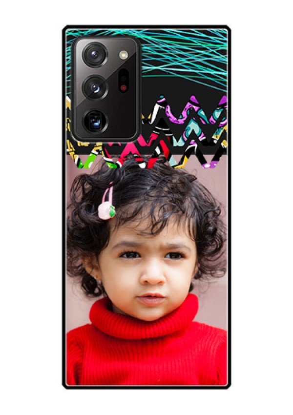 Galaxy Note 20 Ultra Personalized Glass Phone Case  - Neon Abstract Design