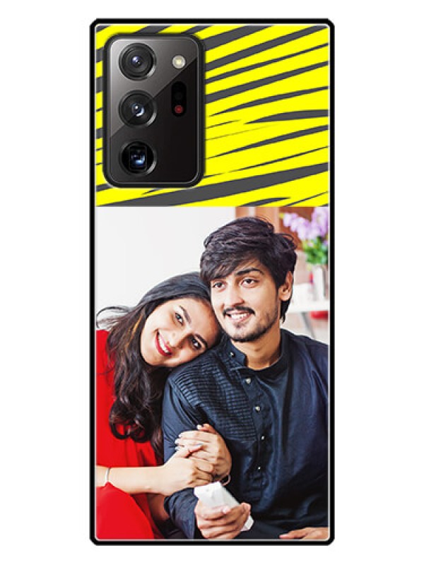 Custom Galaxy Note 20 Ultra Photo Printing on Glass Case  - Yellow Abstract Design