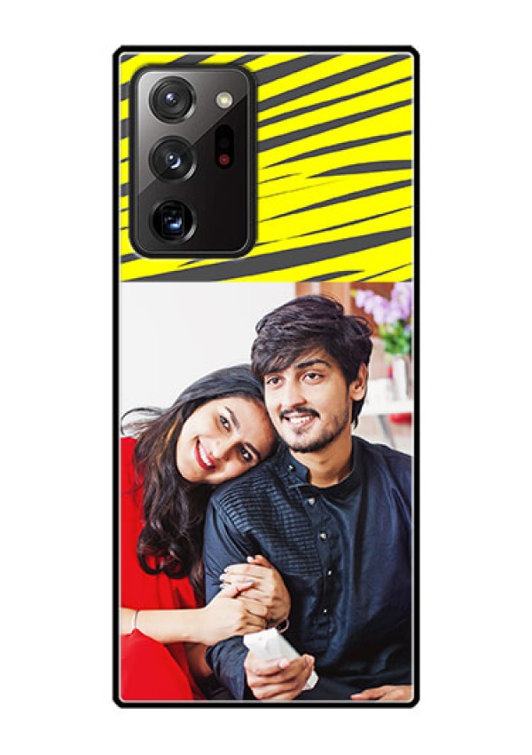 Galaxy Note 20 Ultra Photo Printing on Glass Case  - Yellow Abstract Design