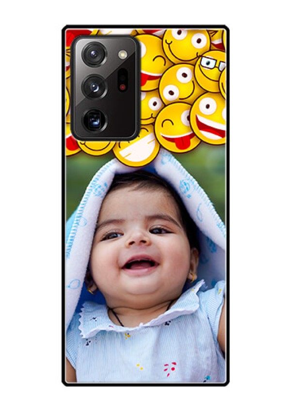 Galaxy Note 20 Ultra Custom Glass Mobile Case  - with Smiley Emoji Design