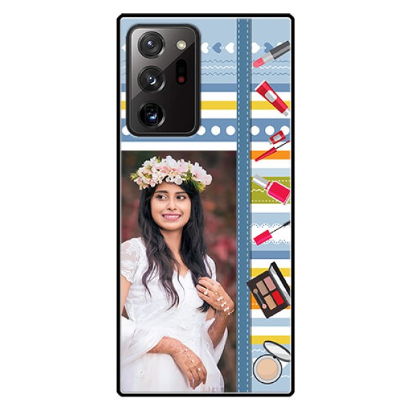 Galaxy Note 20 Ultra Personalized Glass Phone Case - Makeup Icons Design Galaxy Note 20 Ultra Personalized Glass Phone Case - Makeup Icons Design