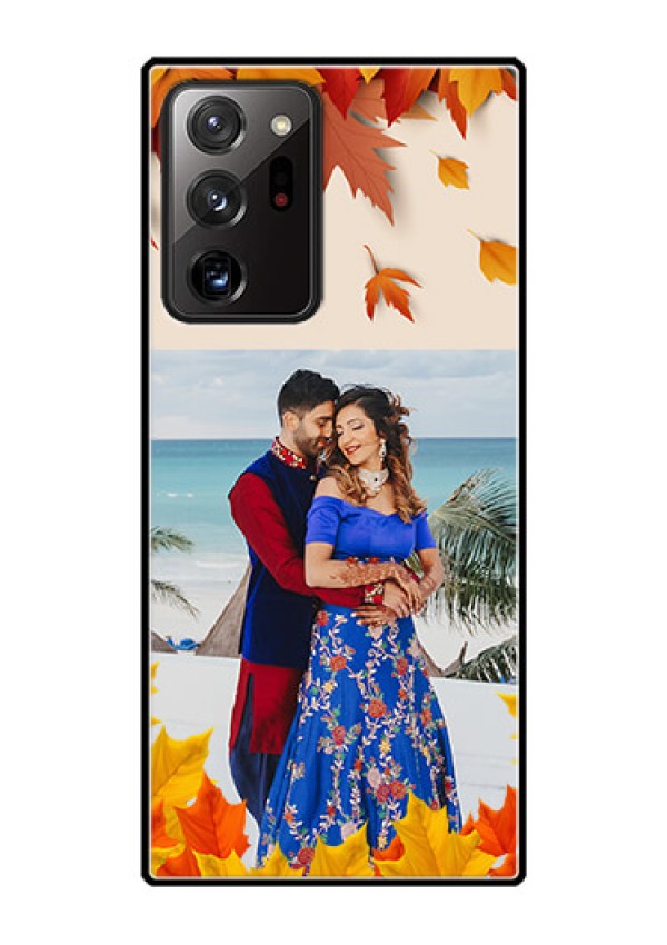 Galaxy Note 20 Ultra Photo Printing on Glass Case  - Autumn Maple Leaves Design