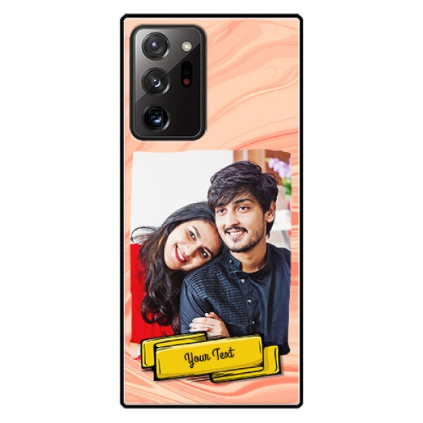 Galaxy Note 20 Ultra Personalized Glass Phone Case  - Marble Texture Design